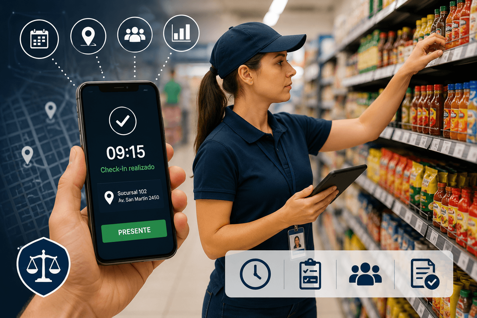 Field attendance control: Challenges of coordinating retail staff legally and efficiently