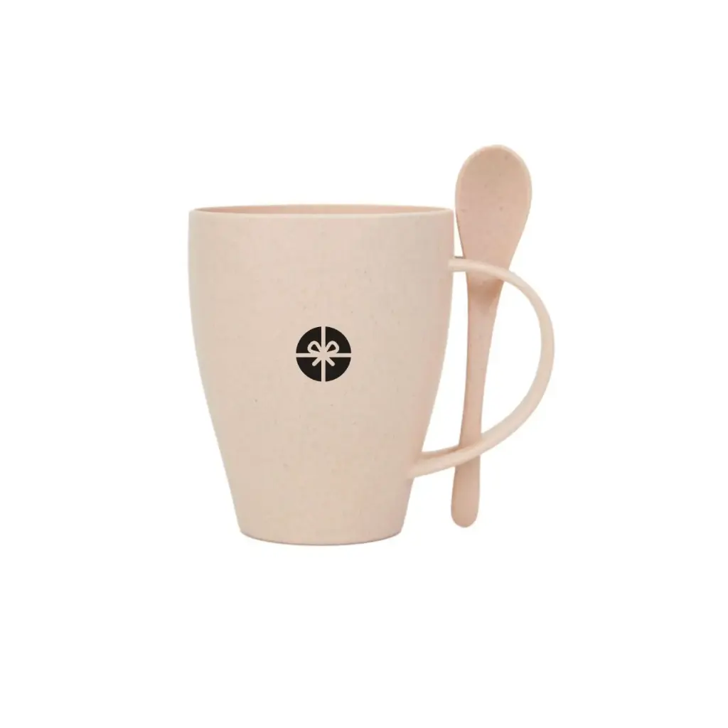 Taza con cuchara de Pasta de Trigo (Wheat Straw)