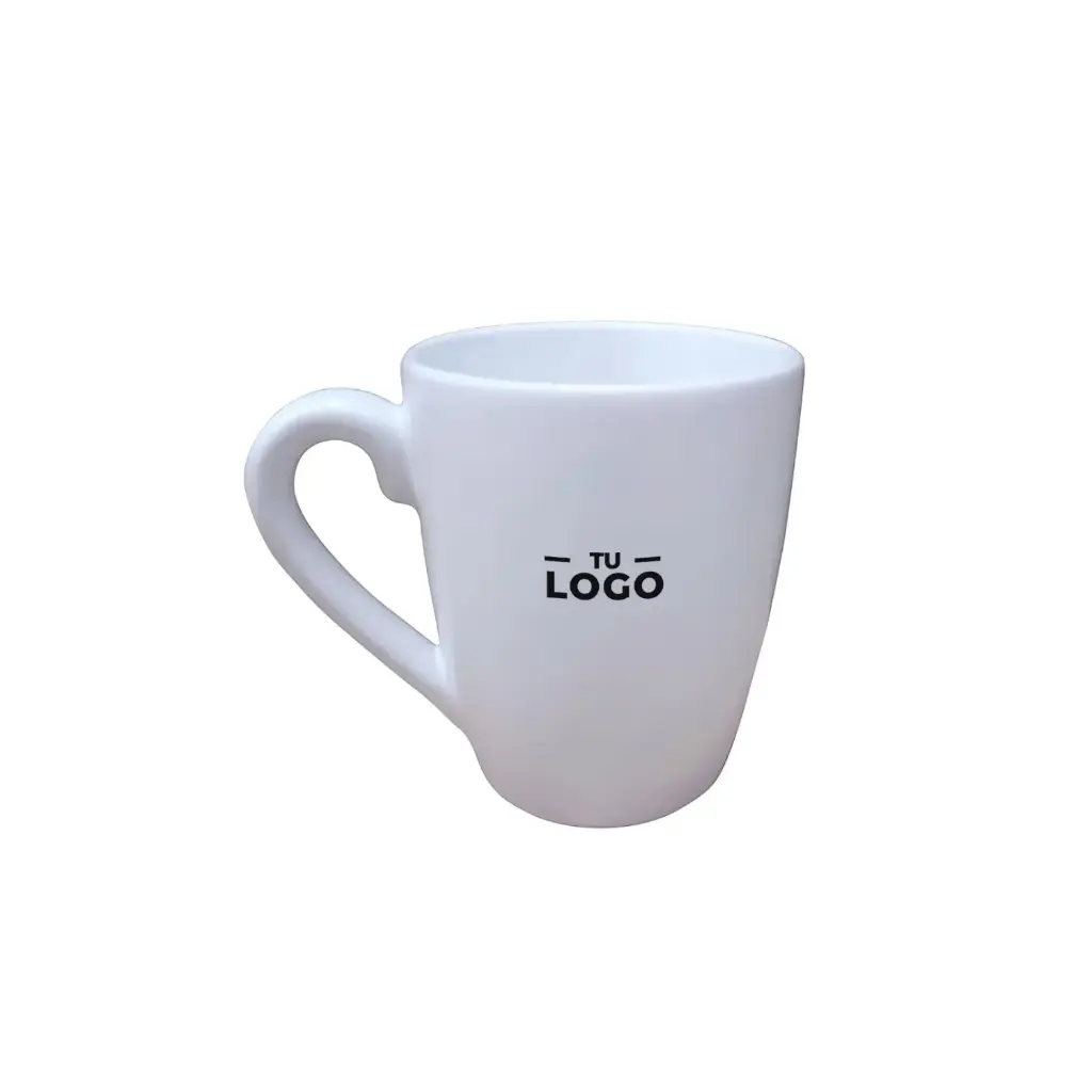 Taza de Cerámica Bombé Blanca